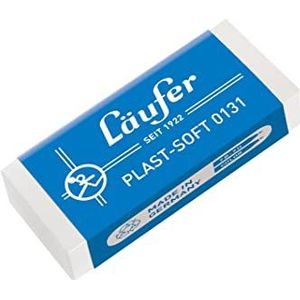 Läufer 00131 Plast Soft 0131 gum, zachte gum van kunststof, voor potloden en kleurpotloden, transparant