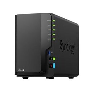 Synology - DiskStation DS225+ - Netwerkopslag - 2-bay - 3,5-inch - Intel Celeron CPU - 2 GB RAM - 1x 2,5 GbE - 1x 1 GbE - 2x USB 3.2