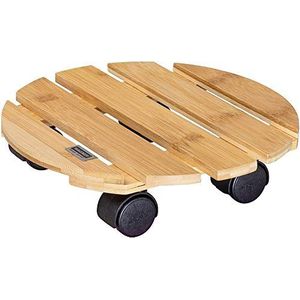 Wagner Bamboo Plantenroller, 29 x 29 cm, van bamboehout rund (Ø) 29 x (H) 7 cm naturel