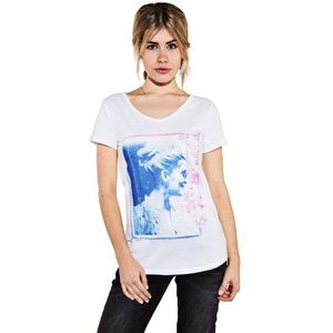 ESPRIT Dames T-shirt met foto-print 034EE1K018, wit (white), XL