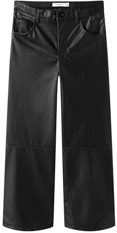 NAME IT Nkfrockana Pu Wide Pant, zwart, 128