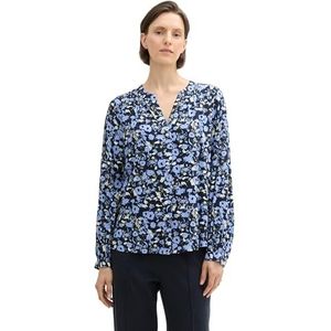 TOM TAILOR Damesblouse, 35894 - Blue Herfst Bloemen Design, 44