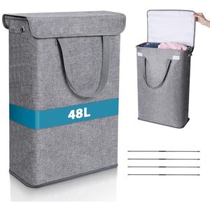 Romon Wasmand, wasmand, vuile wasmand, wasmand, opvouwbare wasmand, 48 liter, vuildoek, mand met handgrepen, voor wasgoed, wasgoed