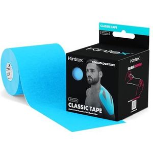 Kintex Kinesiologie Tape Classic, 7,5 cm x 5 m, tape extra breed, huidvriendelijk en waterdicht, kinesiologie tape, fysiotape, voor sport en fysiotherapie (blauw)