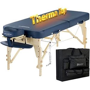 Master Massage Phoenix 71 cm mobiel inklapbaar massagebed massagebank cosmetische ligbank massage-ligstoel, koningsblauw
