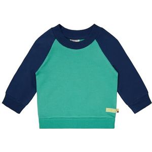 loud + proud Uniseks kindersweatshirt met raglanmouwen, GOTS-gecertificeerd sweatshirt, Plant/Ultramarine, 74-80