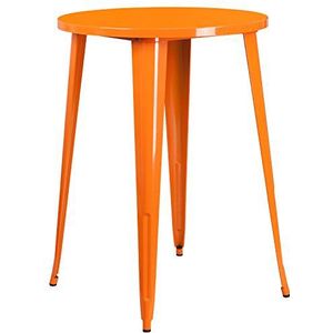 Flash Furniture Ronde tafel voor binnen-buiten, metaal, oranje, 101,6 x 77,47 x 12,7 cm