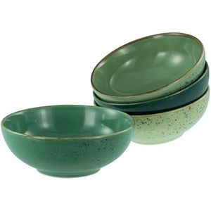 CreaTable, 22878, serie Nature Collection Green Life, 4-delige serviesset voor 4 personen, smoothiebowl van aardewerk, vaatwasser- en magnetronbestendig, kwaliteitsproductie