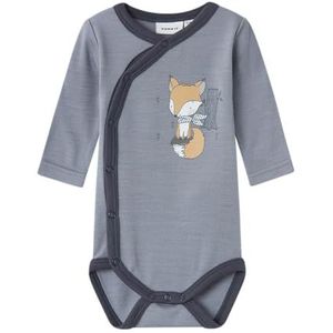 NAME IT Nbmwillit Wool Ls Wrap Body, grijs, 50 cm