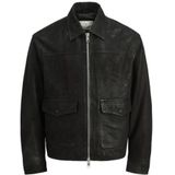 JACK & JONES Heren Jprcclewis Leather JKT, zwart, l, zwart, L