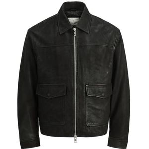 JACK & JONES Heren Jprcclewis Leather JKT, zwart, l, zwart, L