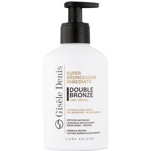 GISÈLE DENIS Double Bronze Super Instant Body Tanner 250 ml, crèmebruiner, bruiningsversneller voor het lichaam, zonnebruiner, aangename natuurlijke geur, veganistische formule
