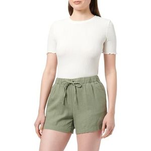 ONLY Onlcaro Mw Linen B Pull-up Cc PNT Shorts voor dames, oil green, S