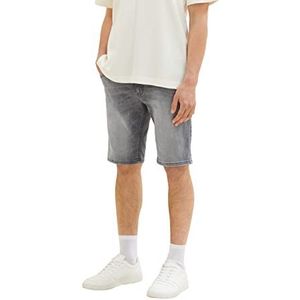 TOM TAILOR Denim bermuda jeans shorts voor heren, 10219 Used Mid Stone Grey Denim, XS