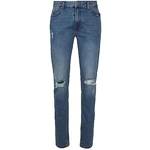 Dr. Denim Heren Clark Jeans, Rubble Mid Blue Ripped, 29/30