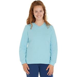 loud + proud Dames sweatstructuurpatroon, biologisch katoen en GOTS-gecertificeerd, lagoon, 42