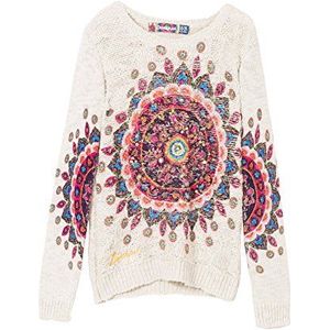 Desigual Jers_goethe Sweatshirt voor meisjes, wit (Crudo 1001), 104 cm