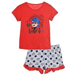 Lady Bug Pyjacourt TS & SH Pijama-set voor meisjes, Rood, 4 Jaren