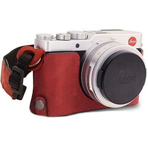 MegaGear MG1695 Ever Ready cameratas van echt leer, compatibel met Leica D-Lux 7, rood