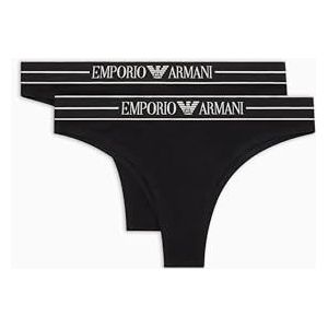 EMPORIO ARMANI Braziliaanse slip voor dames, 2-pack, zwart/zwart, XL, Zwart/Zwart, XL