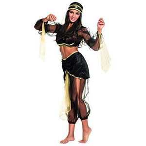Boland - Volwassen kostuum buikdanseres, hoofddoek met sluier, top, riem en broek, set, carnaval, themafeest