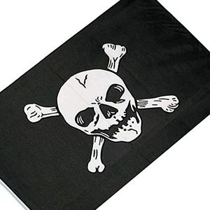 Mil-Tec Unisex - Volwassen vlag 16786000 vlag, motief piraat (Jolly Roger), één maat