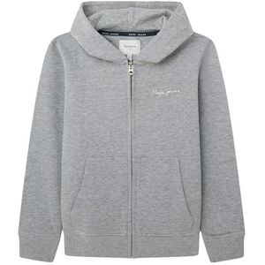 Pepe Jeans Eddie Zip Hooded Sweatshirt voor kinderen, grijs (Marl Grey), 12 jaar, grijs (Marl Grey), 12 jaar