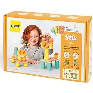 OPPI - Stix – educatief spel van hout en siliconen – met handleiding – 60 stuks – 50 kaarten om te downloaden – 2-12 jaar