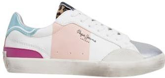 Pepe Jeans Lane Band G Sneaker, Grijs (Zilver), 13.5 UK, Grijs Zilver, 13.5 UK