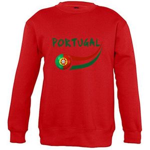 Supportershop sweatshirt Portugal rood 8 jaar unisex kinderen, f.: L (maat fabrikant: