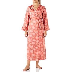 women'secret Lange kruisband van polyester satijn, mouwen, type kimono, oranje print, regular voor dames, Oranje print, XL