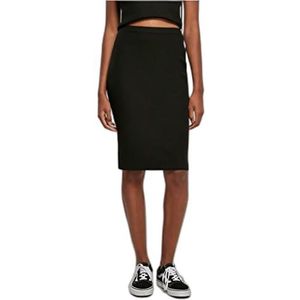 Urban Classics Dames Rib Knit Midi Rok, Zwart, 4XL, zwart, 4XL