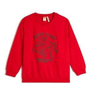 Koton Babyboys Brushed Interior Plane Bedrukt Katoenen Sweatshirt, rood (413), 6-9 Monate