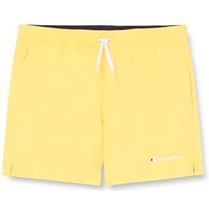 Champion Legacy Icons Strandshorts B - Crinkle Taslon Small Script Logo Shorts, geel, 3-4 jaar kinderen en jongens SS24, Geel, 3-4 Jaar