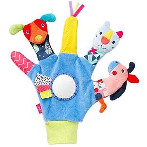 Fehn 055429 Spielhandschuh COLOR Friends – Fingerpuppen-Handschuh für die rechte Hand – Für Babys und Kleinkinder ab 0 Monaten – Größe: 26 cm
