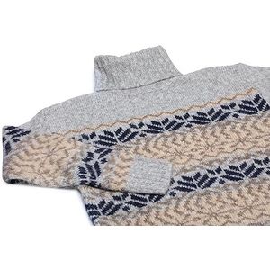 Jalene Dames hooggesloten trui van sneeuwvlokken jacquard-colorblock-gebreid lichtblauw meerkleurig maat XS/S, lichtblauw, meerkleurig, XS