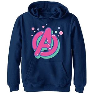 Marvel Bubble Avengers Icon Hoodie voor kinderen, uniseks, Marineblauw Heather, XL