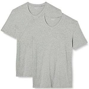 MUSTANG Heren T-shirt (verpakking van 2), Mid Grey Mélange 4140, S