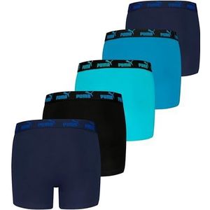 PUMA Basic Boxer voor jongens (set van 5), Blue Combo, 146-152