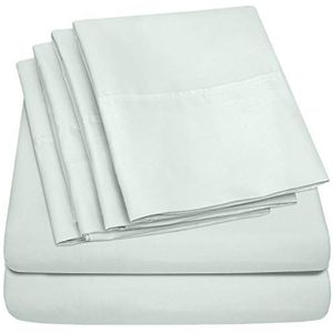 King Size Beddengoed - 6-delige 1500 Supreme Collectie Fijn Geborsteld Microfiber Diepe Pocket King Sheet Set Beddengoed - 2 Extra Kussenslopen, Grote waarde, Koning, Mint