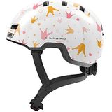 ABUS kinderhelm Skurb Kid - robuuste fietshelm in skaterlook met ruimte voor een vlecht of staart in diverse designs - voor meisjes en jongens - Wit, maat M