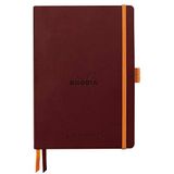 RHODIA 117800C Notitieboek, Bullet Journal, Goalbook wijnlijn, A5, 14,8 x 21 cm, gestippeld, 240 pagina's, lichtbruin papier, 90 g/m², 2 banden, elastische sluiting, kunstleer