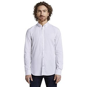 TOM TAILOR Mannen Slim fit overhemd van katoen 1008320, 20000 - White, XXL