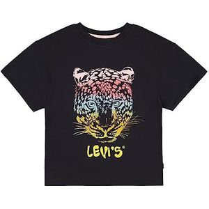 Levi's Lvg Leopard Oversized T-shirt voor meisjes 4ej136 T-shirt, Kaviaar, 14 jaar