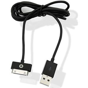 MUVIT Spring kabel rechts oplaadkabel & SYNC, 2.1 A, USB / 30 pin 3 m, zwart