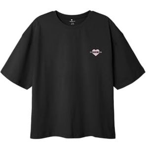 NAME IT Nkfollie Ss RLX Top Bf T-shirt voor meisjes, zwart, 122-128