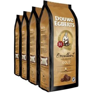 Douwe Egberts Premium Excellent Gold Koffiebonen (4 x 1000 gram - Intensiteit 5/9 - 100% Arabica bonen)