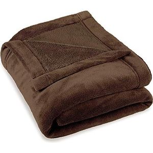 CelinaTex Wollige knuffeldeken, 150 x 200 cm, donkerbruin, deken, bank, warme woondeken, zacht, microvezel, fleece, Oeko-Tex Montreal
