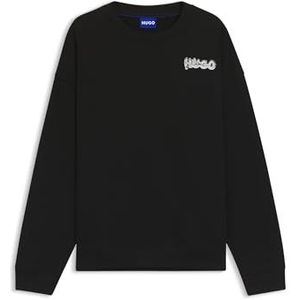 HUGO - Nyro 10273551 - T-shirt - Zwart - Losse Pasvorm - Lange Mouwen