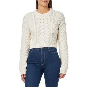 HUGO Scrovey gebreide sweater voor dames, Open White110, L